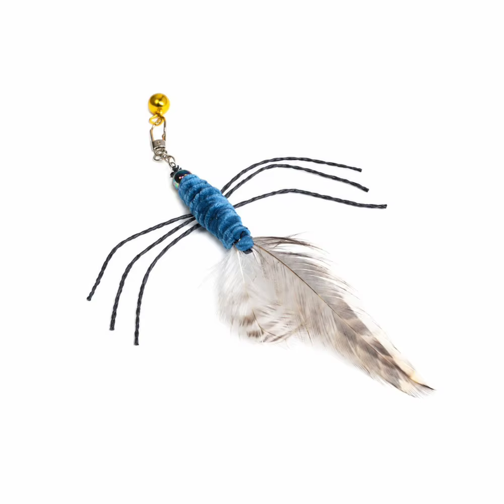 Varita interactiva para gatos con plumas e insectos intercambiables - imagen 2