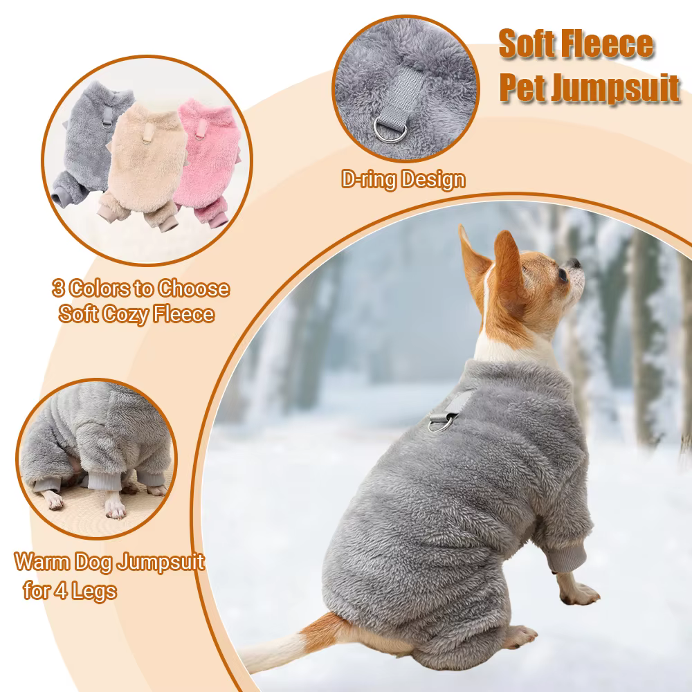 Pijama perro forro polar cálido – Mono invierno para pequeños y medianos - imagen 2