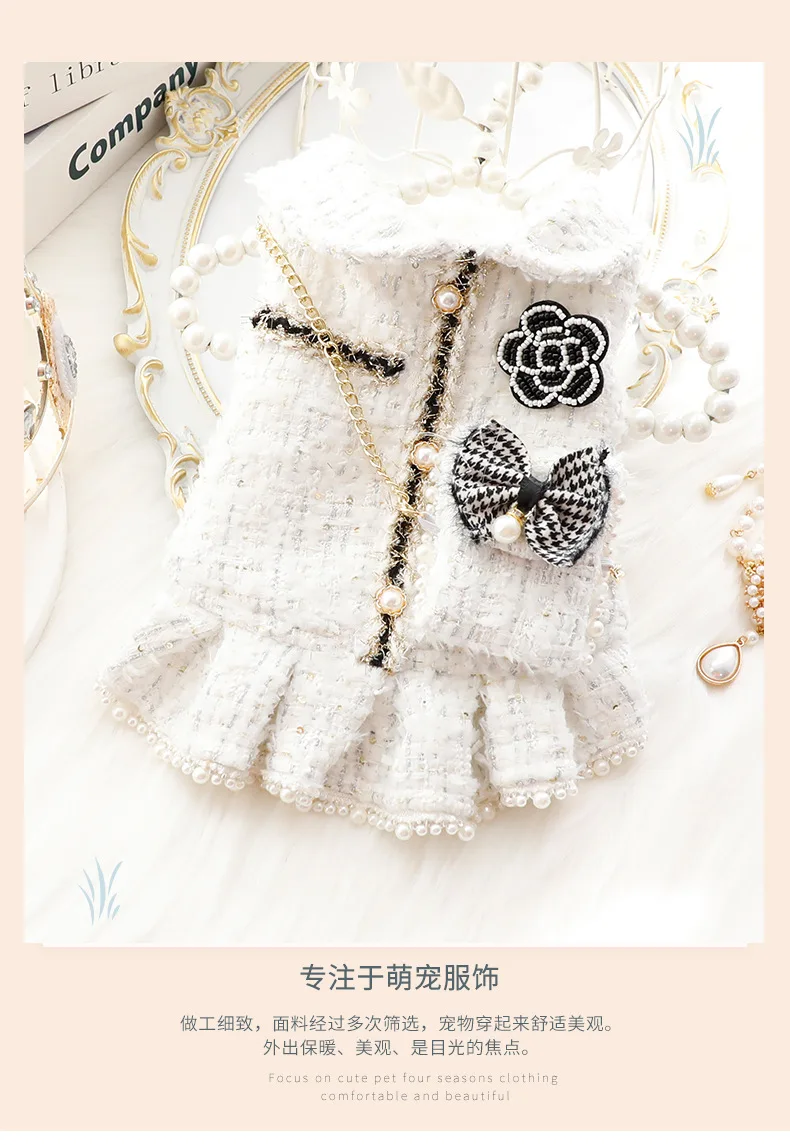 Vestido de invierno para perro con forro cálido