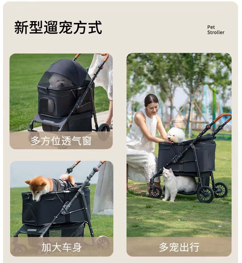 Vista del carrito plegado, listo para guardar o transportar en el maletero