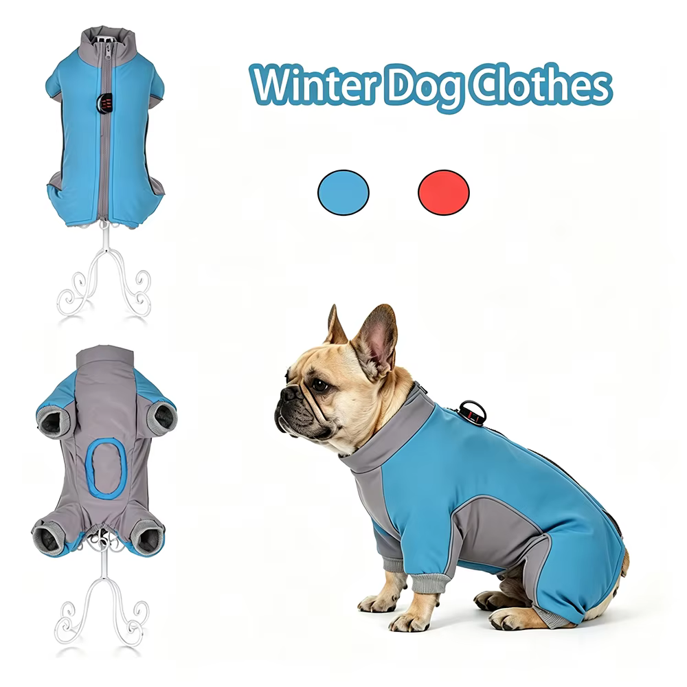 Mono impermeable cortavientos para perros y gatos – Forro polar reflectante