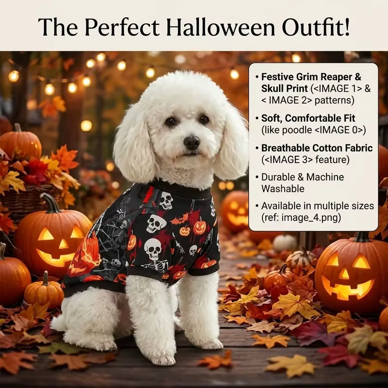 Disfraz de Esqueleto para Perro con Luces LED – Ropa de Halloween para Perro y Gato - imagen 2