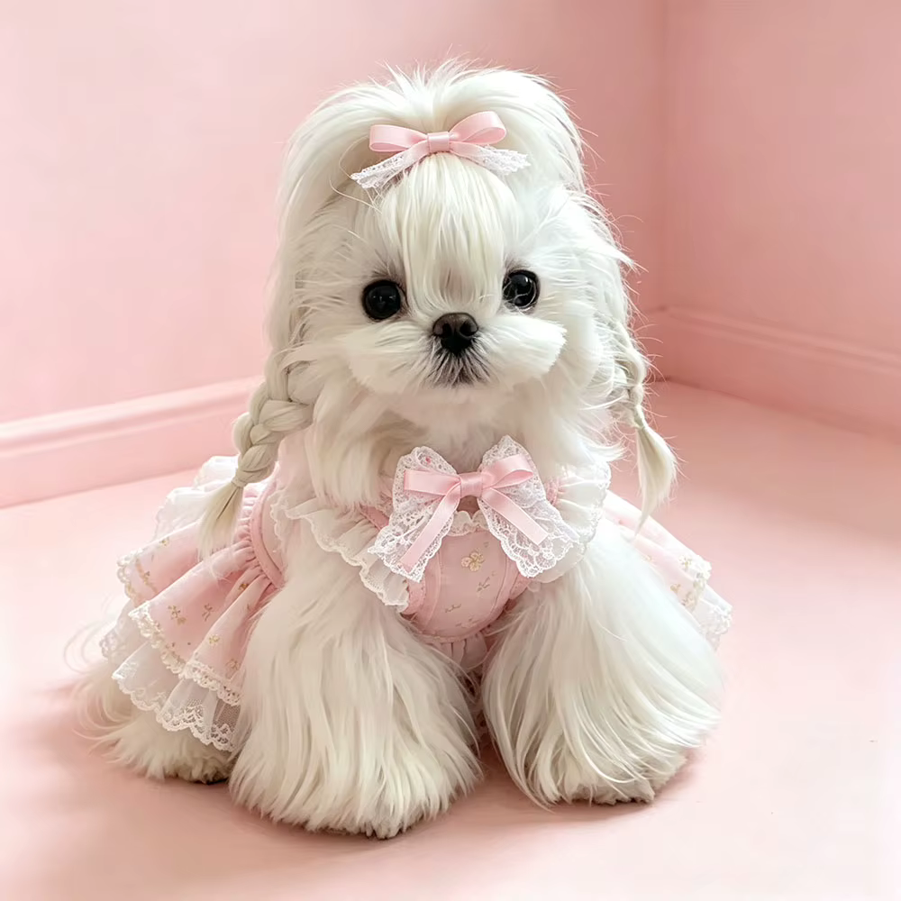 Collar con lazo ajustable de encaje para gatos y perros pequeños - imagen 4