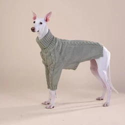 Suéter cuello alto blanco para perros Whippet, Greyhound y Bedlington