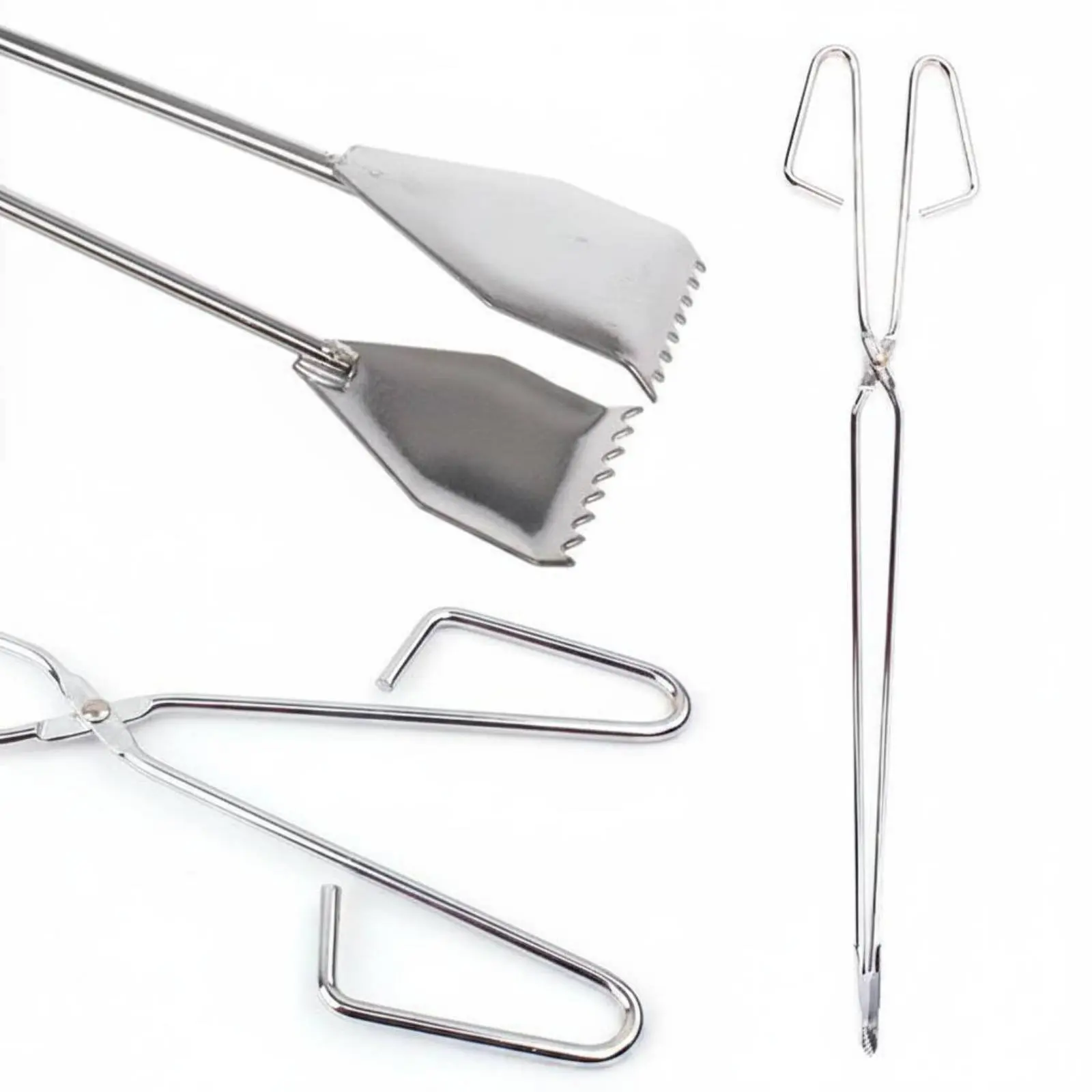 Pinzas para asar largas multiusos con agarre ergonómico