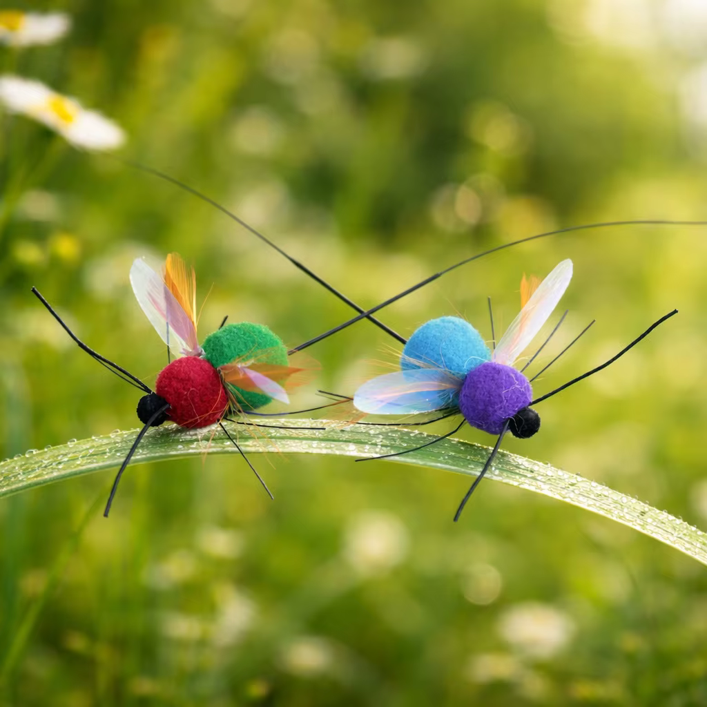 Varitas de juguete para gatos con insectos artificiales
