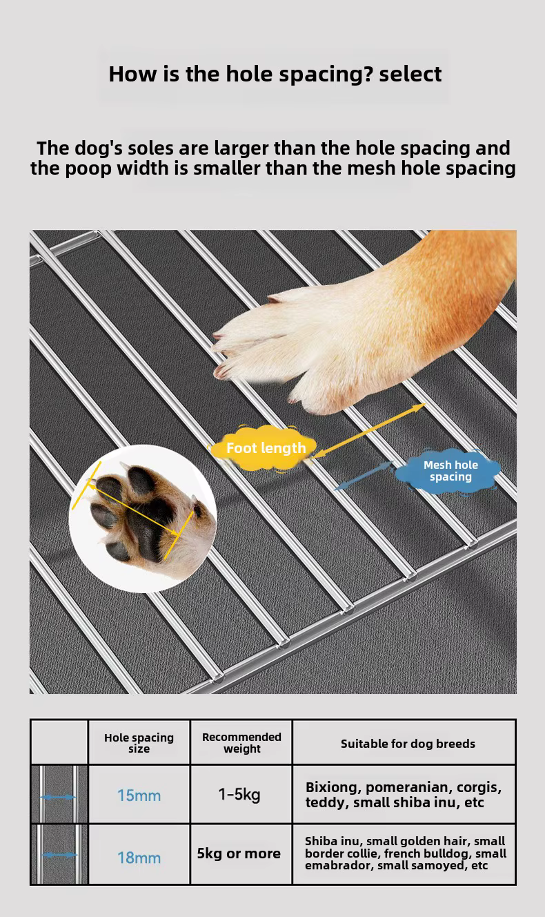 Rejilla de acero inoxidable para inodoro de perro