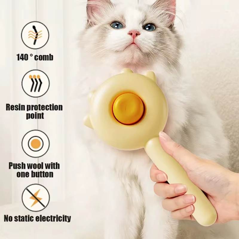 Cepillo autolimpiable para gatos y perros – Quitapelo y masajeador - imagen 3