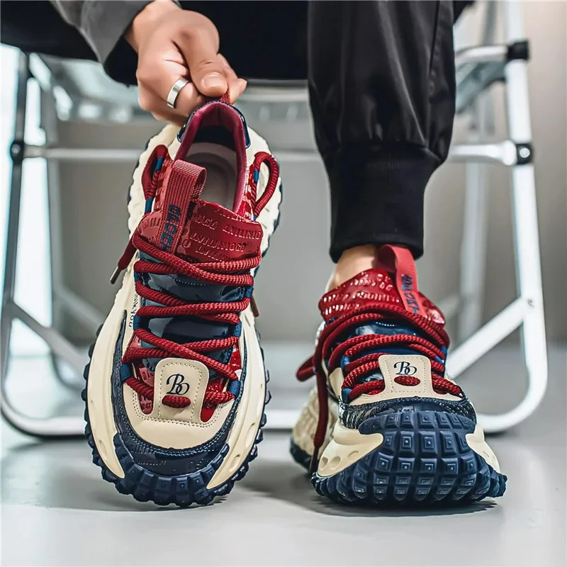 Zapatillas deportivas de hombre con suela gruesa cómoda