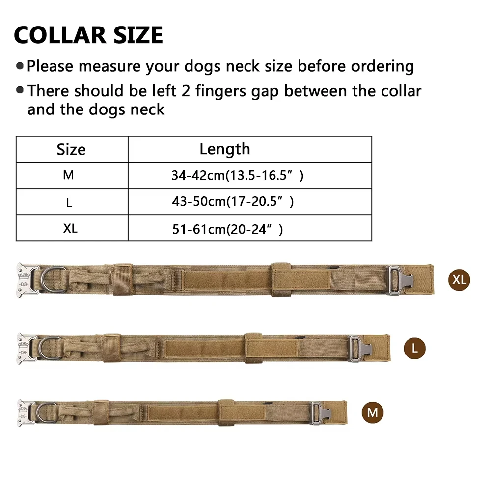 Collar táctico con asa ajustable militar para perros medianos-grandes - imagen 3