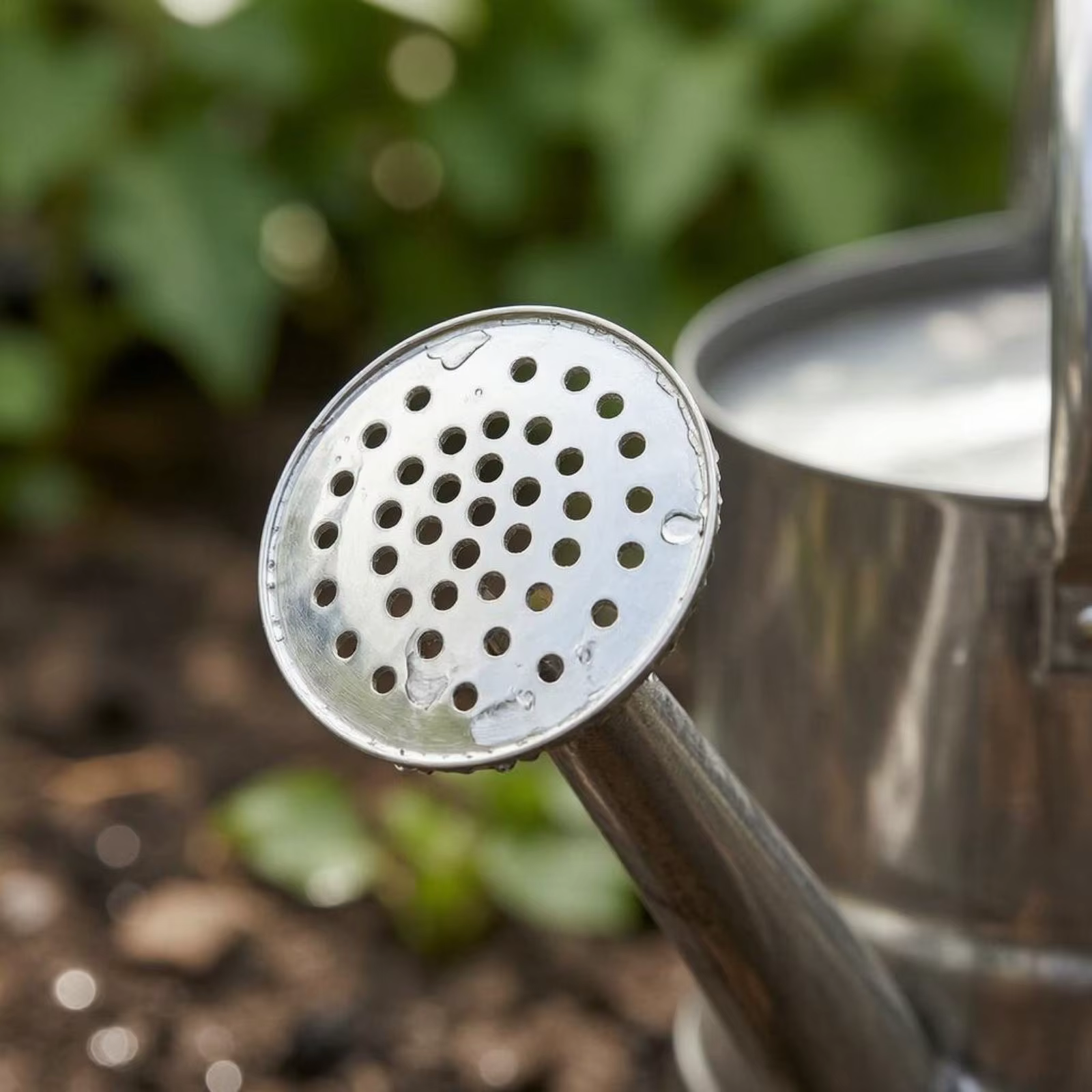 Regadera acero inoxidable con boquilla larga – Para macetas y jardín