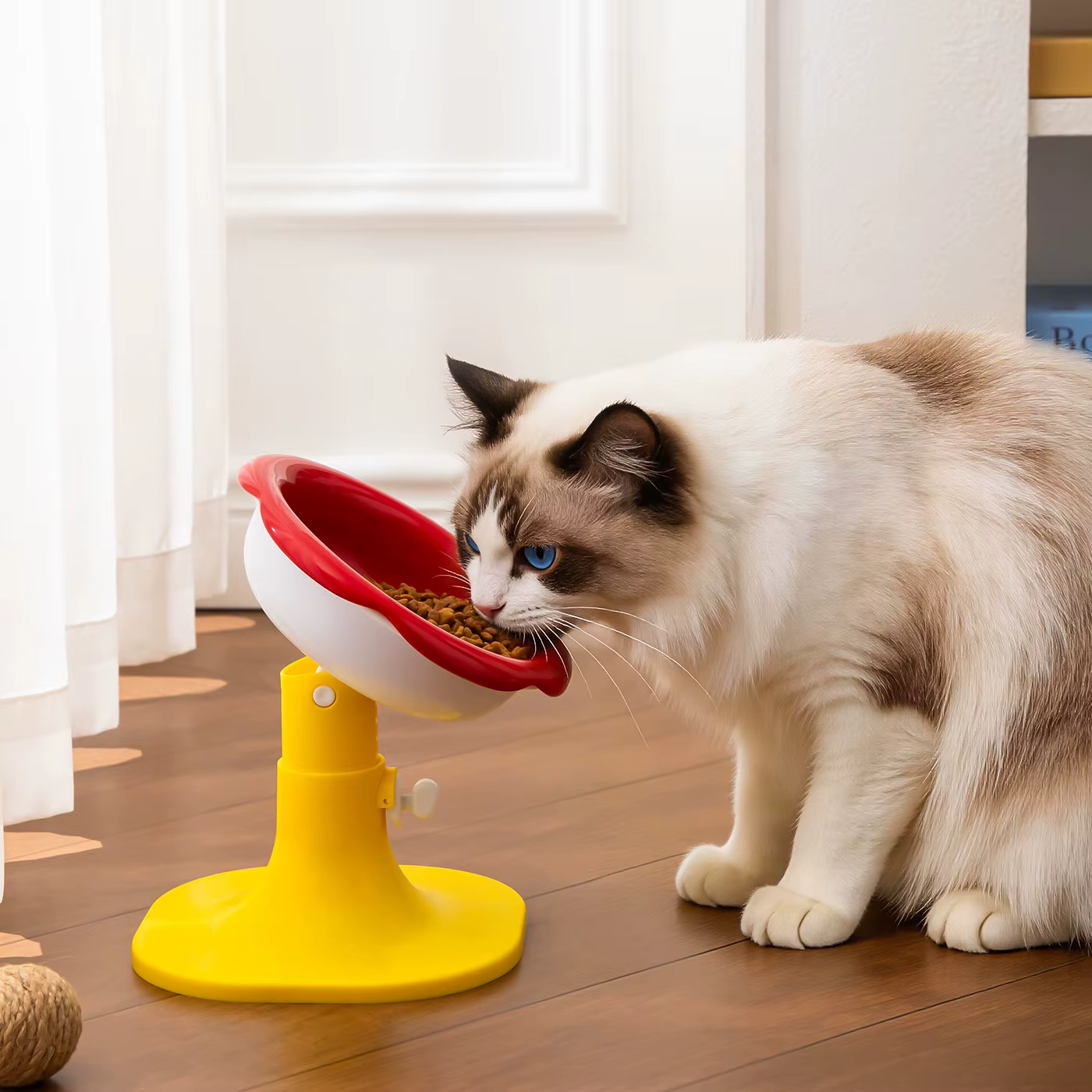 Comedero Elevado de Cerámica Ajustable para Gatos y Perros – Antibarba - imagen 2