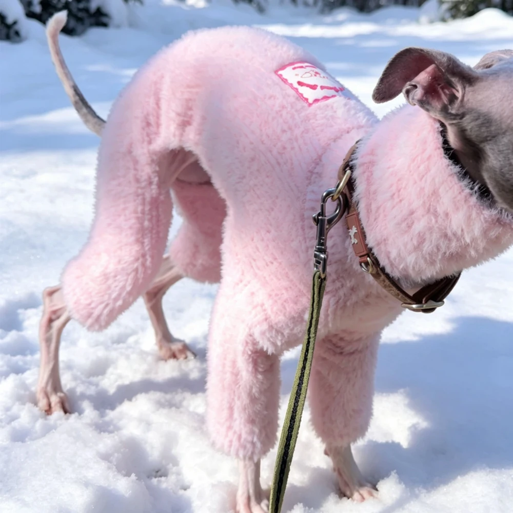Pijama pelo de visón rosa para galgo italiano y whippet - imagen 3
