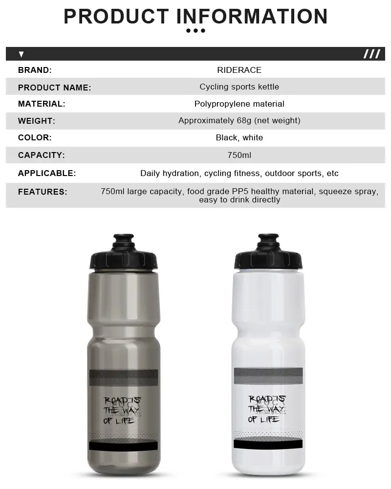 RIDERACE 750ml en uso