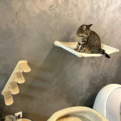 Escalera de sisal para gatos de pared, mueble con estructura trepadora