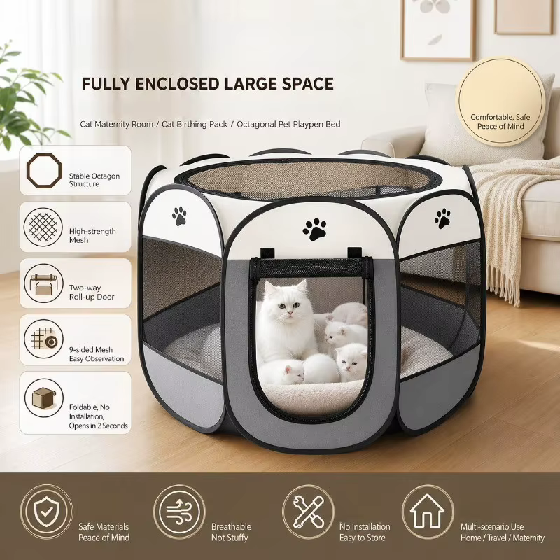 Casa Plegable para Gatos interior con malla transpirable