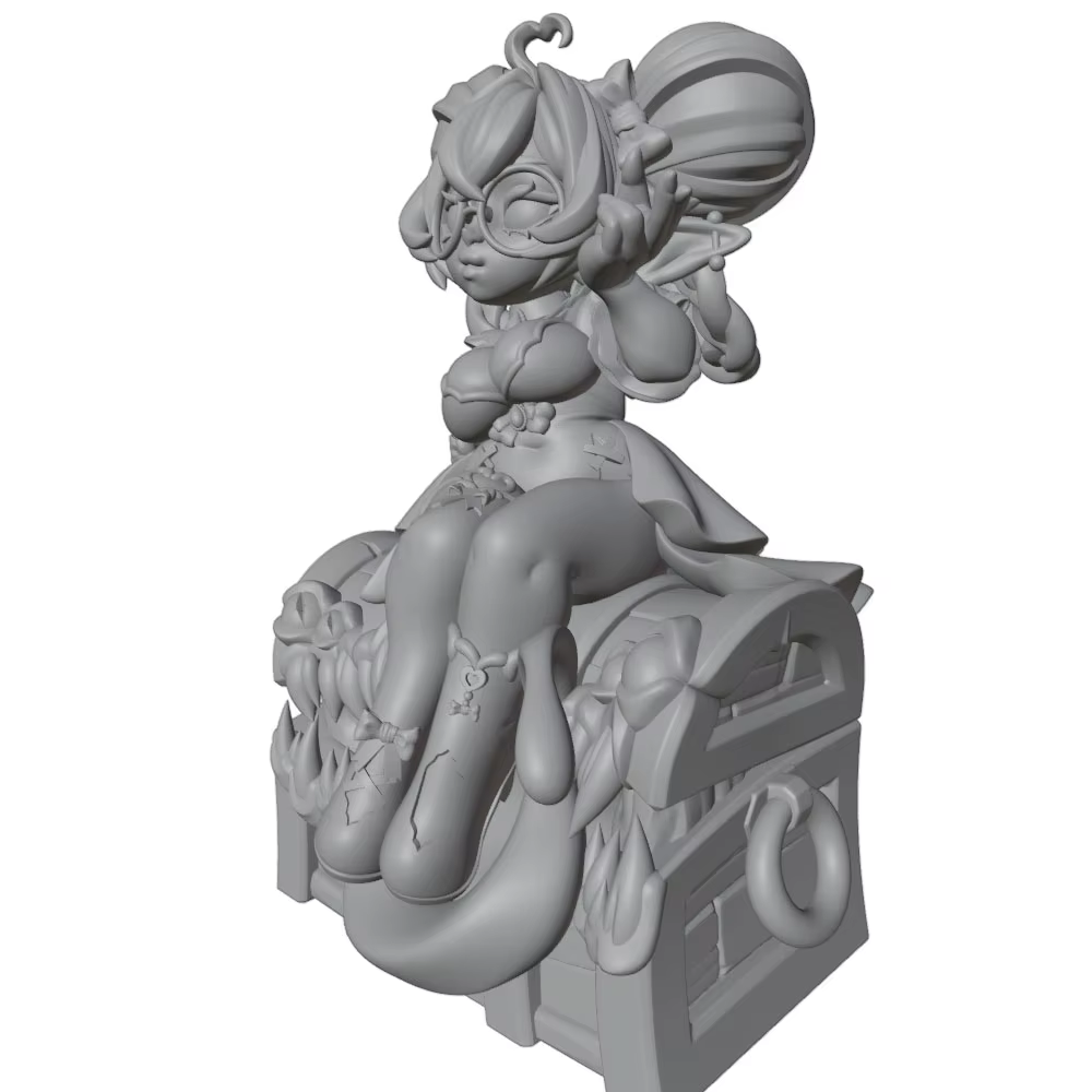 Figura miniatura 3D DIY sin pintar de personaje anime gris - imagen 3