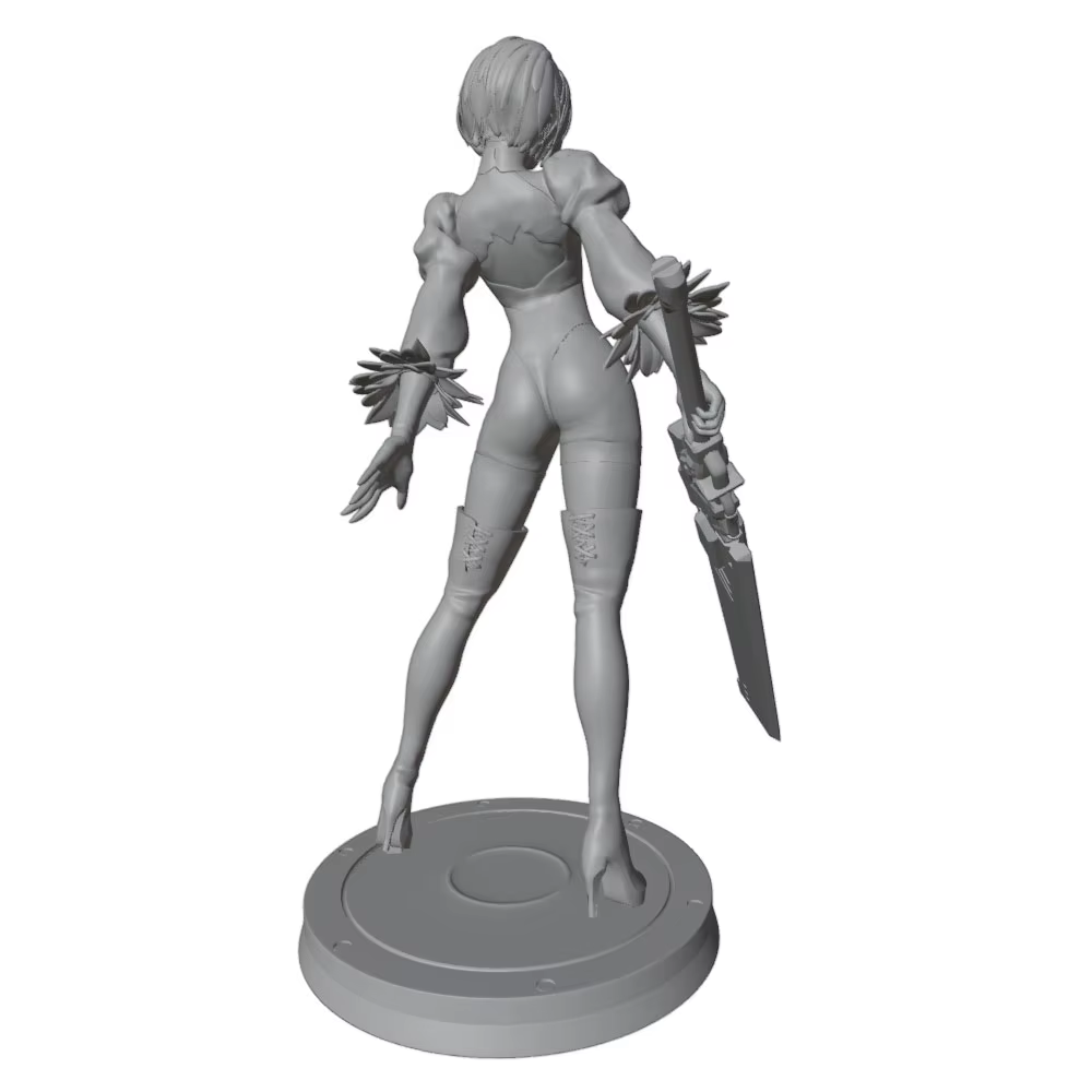 Figura coleccionable 75mm para pintar – Modelo gris impreso en 3D sin montar - imagen 3