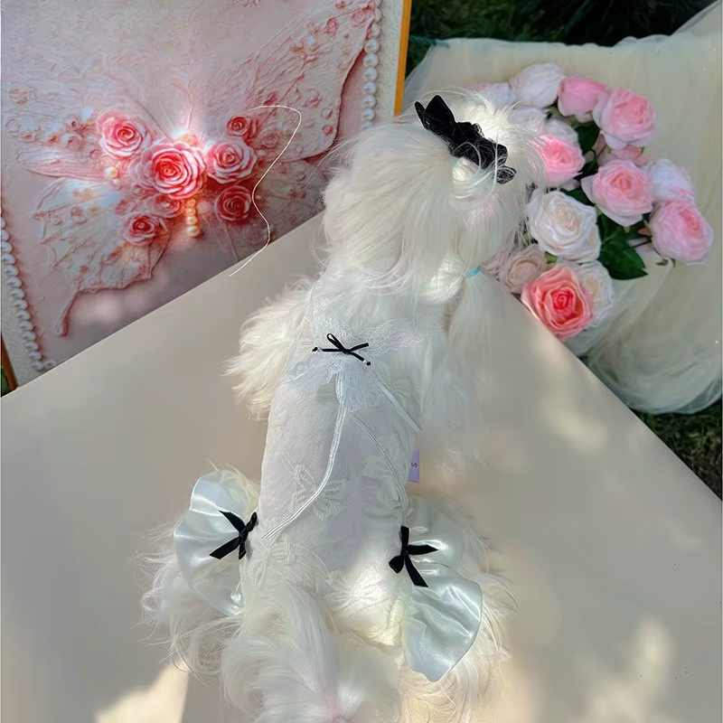 Vestido de verano con correa de malla para perros pequeños Yorkshire - imagen 4