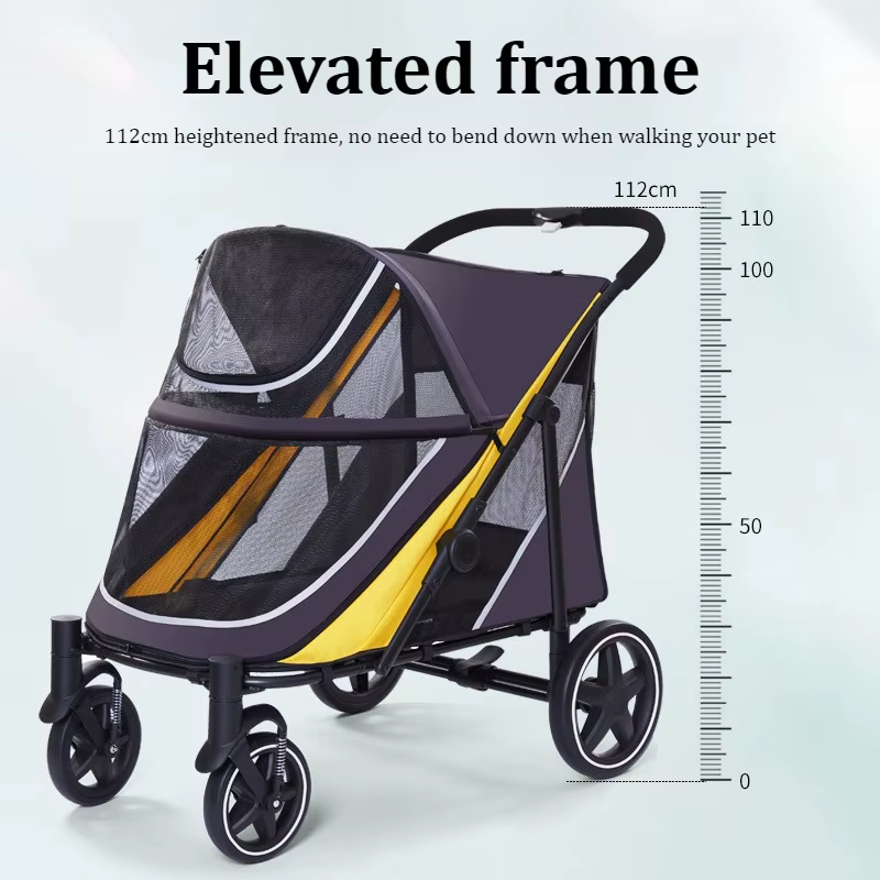 Carrito plegable para perros grandes – Doble puerta y transpirable