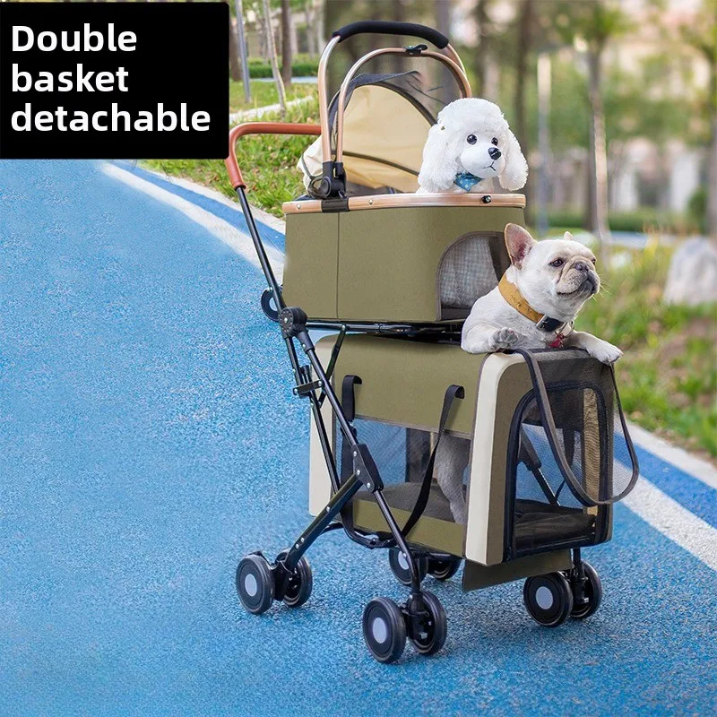Carrito para mascotas doble nivel superior e inferior, gato y perro - imagen 4
