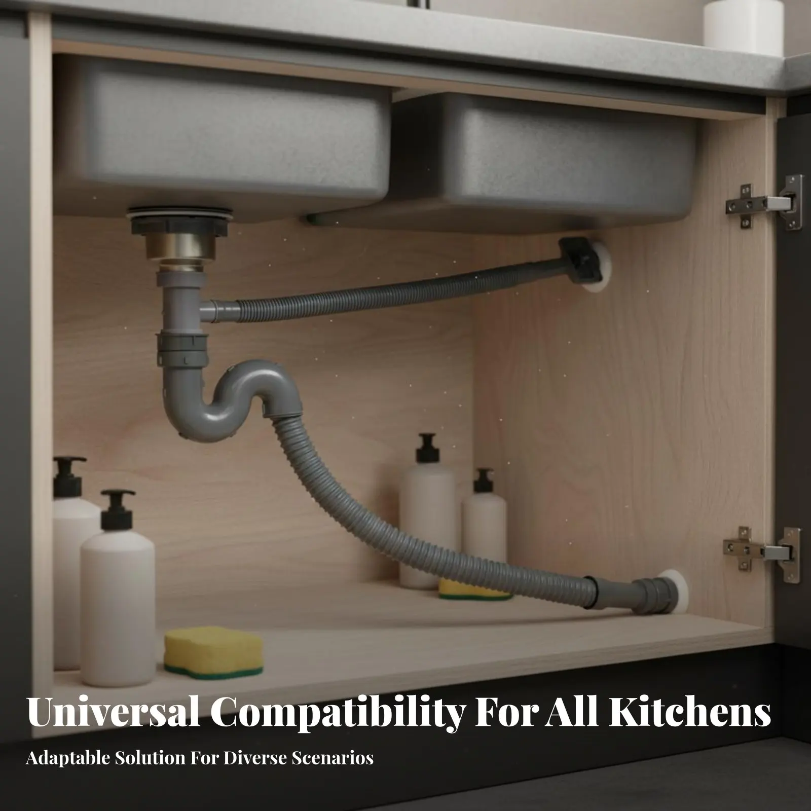 Juego de desagüe universal para fregadero de cocina, antiolores - imagen 5