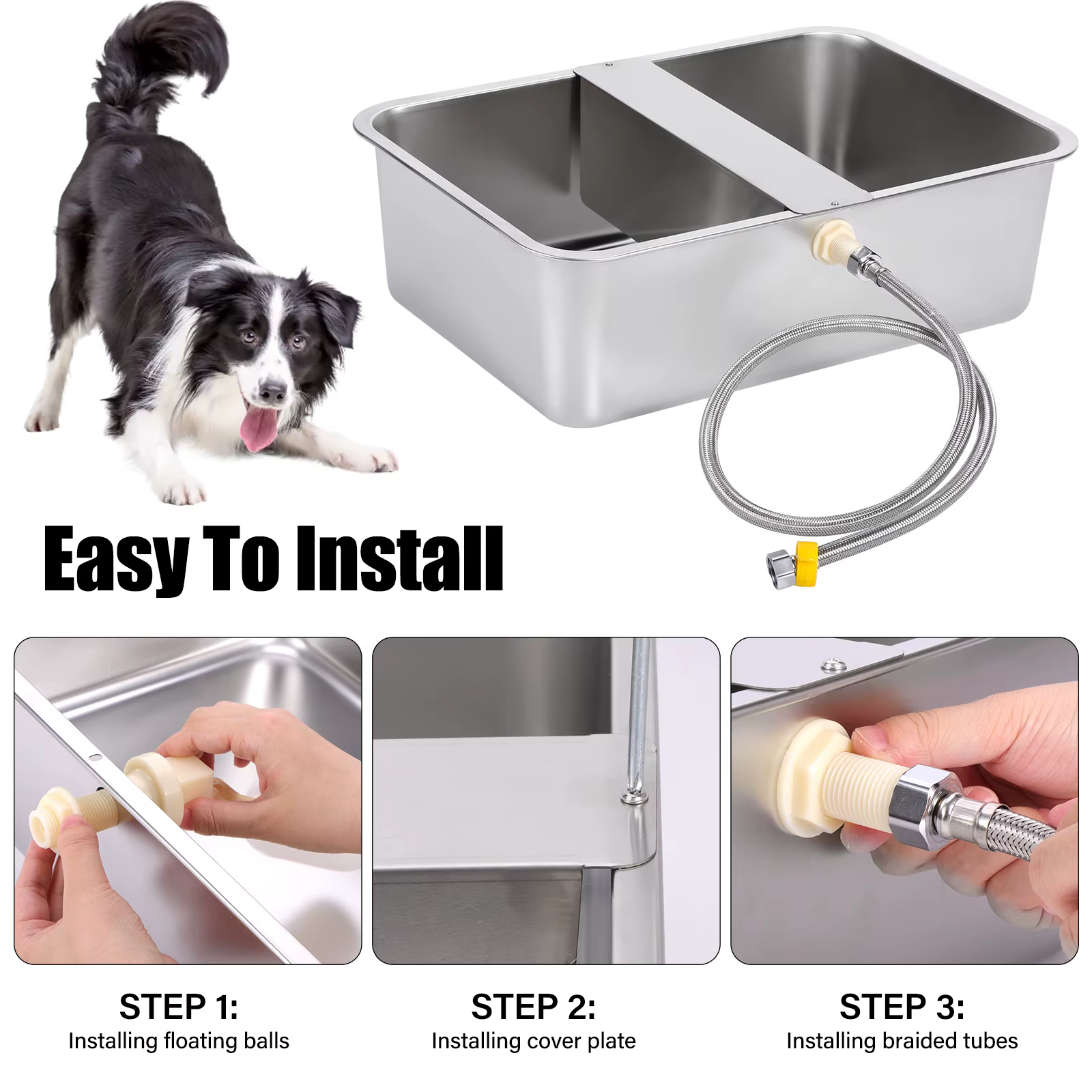 Bebedero automático para ganado 25L inox con bola flotante - imagen 5