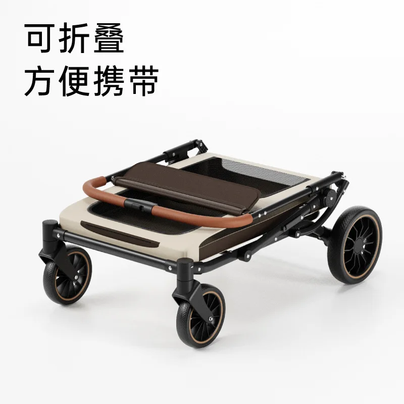 Carrito plegable para perros medianos y grandes con suspensión - imagen 4
