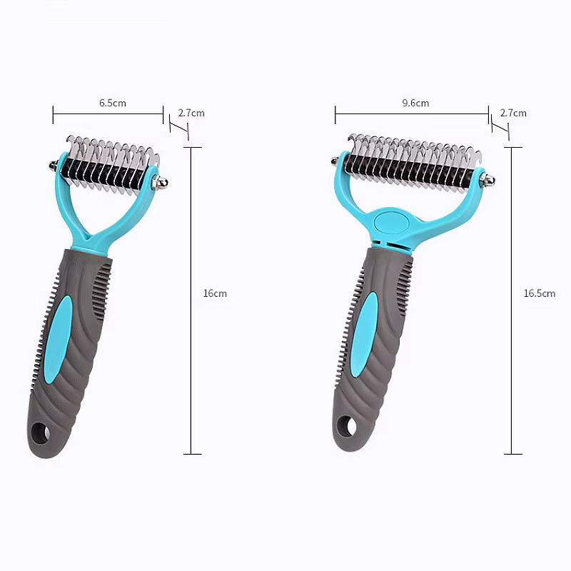 Cepillo doble cara para perros, peine acero inox anti nudos - imagen 4