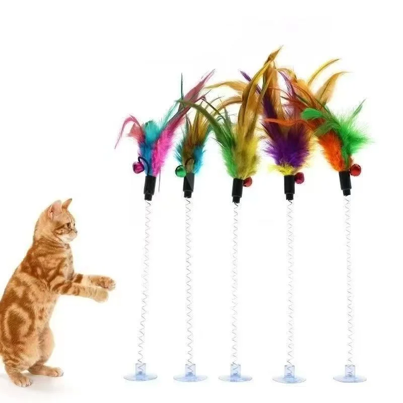 Juguete interactivo para gatos con ratón oscilante y pluma sonora - imagen 2