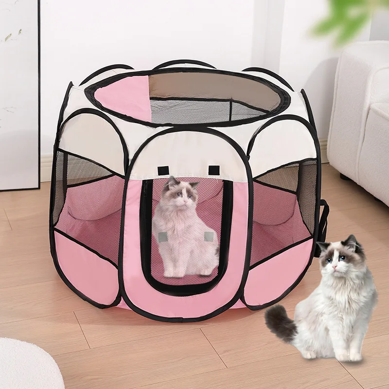 Jaula plegable octogonal para perros y cuarto de parto felino - imagen 2