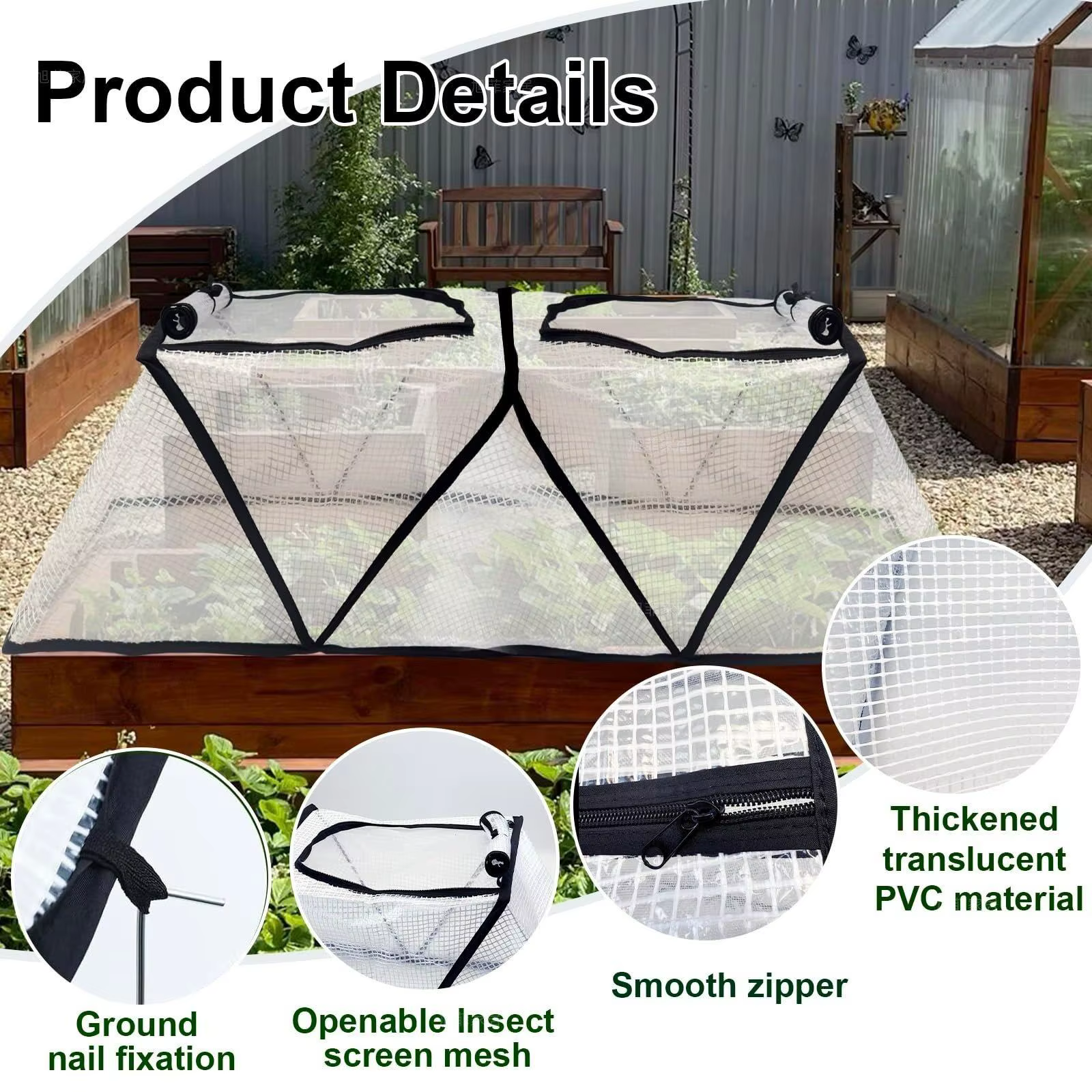Cubierta plegable para plantas instalada sobre un bancal de cultivo