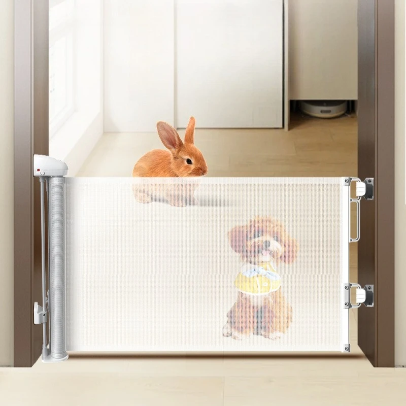 Barrera retráctil seguridad para gatos y perros – Puerta interior con cerradura - imagen 4