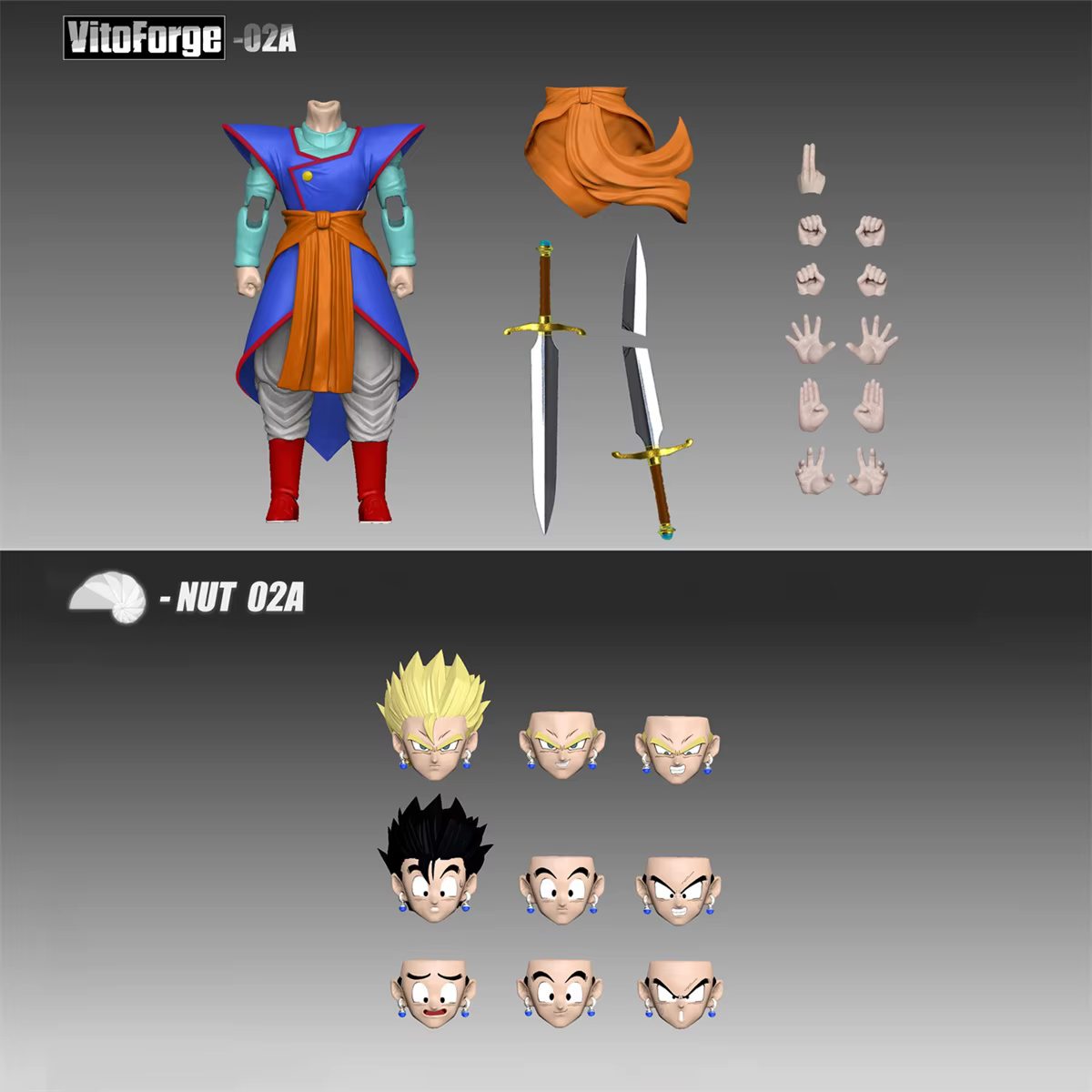 Figura colección Son Gohan Super Saiyan con traje Supreme Kai, DBZ, para estante