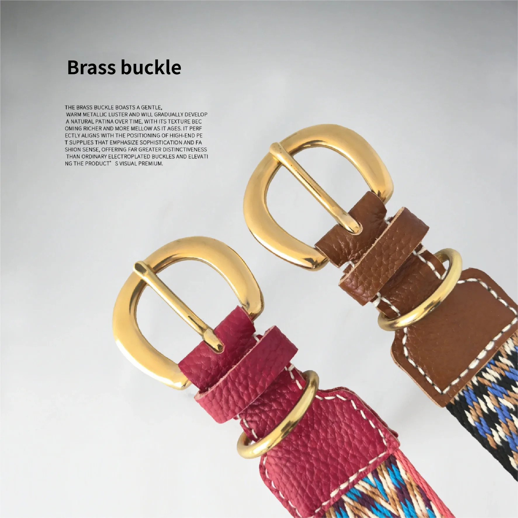 Collar de cuero para perro trenzado bohemio con correa ajustable
