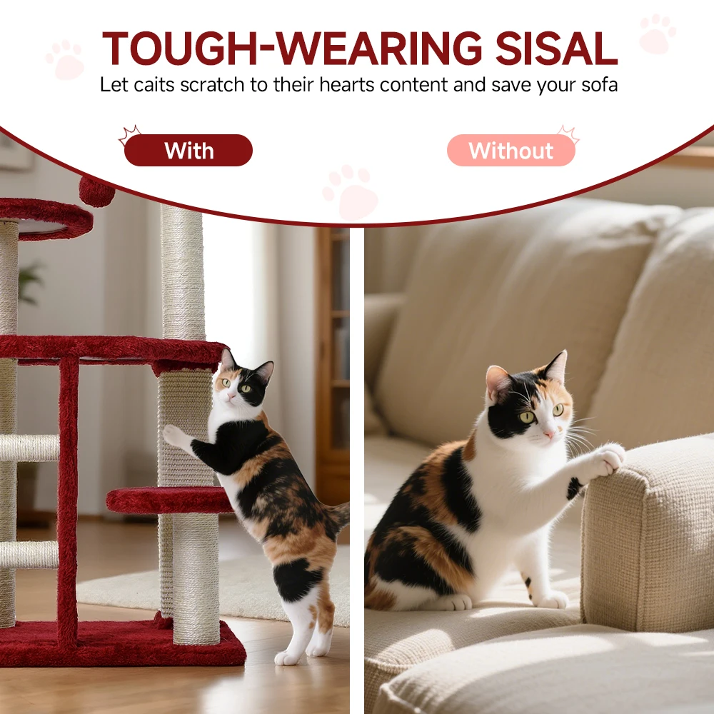 Estructura escalar del árbol para gatos con escalera