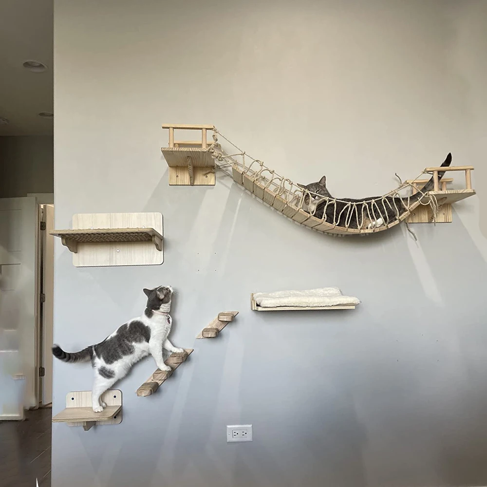 Plataformas de madera para entretenimiento felino