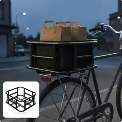 Cesta trasera para bicicleta con portamascotas metálico