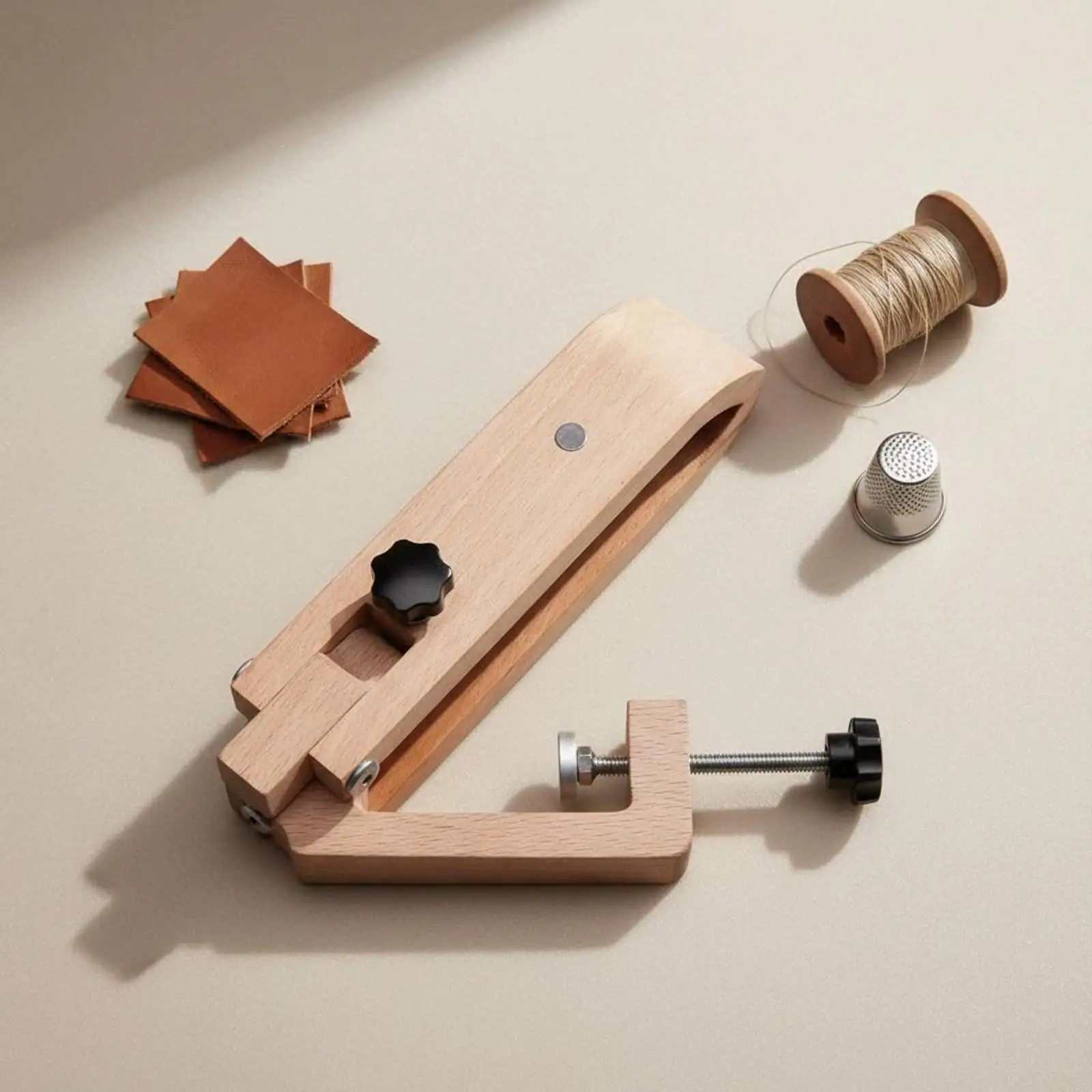Prensa de Mesa Plegable en Madera de Haya para Cuero y Manualidades - imagen 3