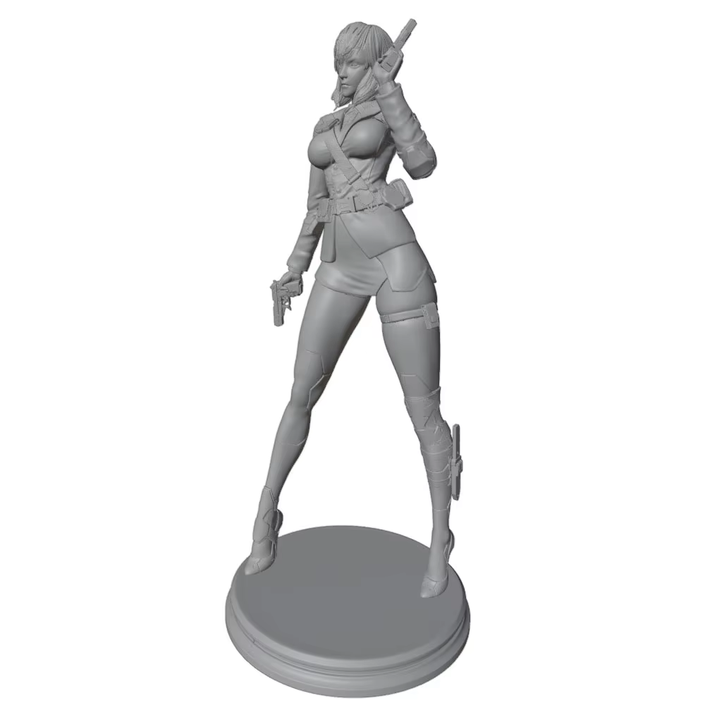 Kit figura guerrera femenina en resina impresa en 3D DIY - imagen 4