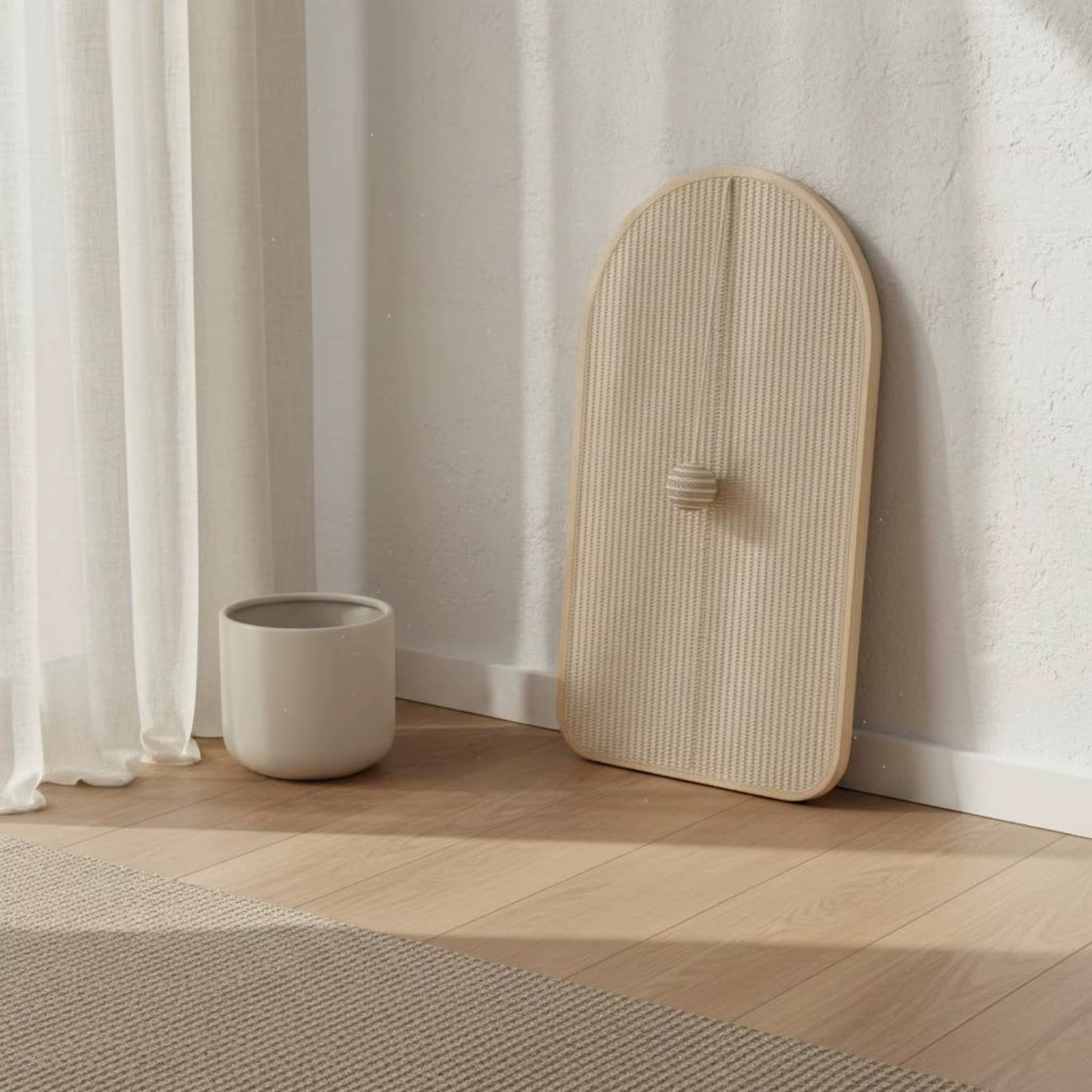 Tapete rascador de sisal para gatos con juguete – Protector de muebles