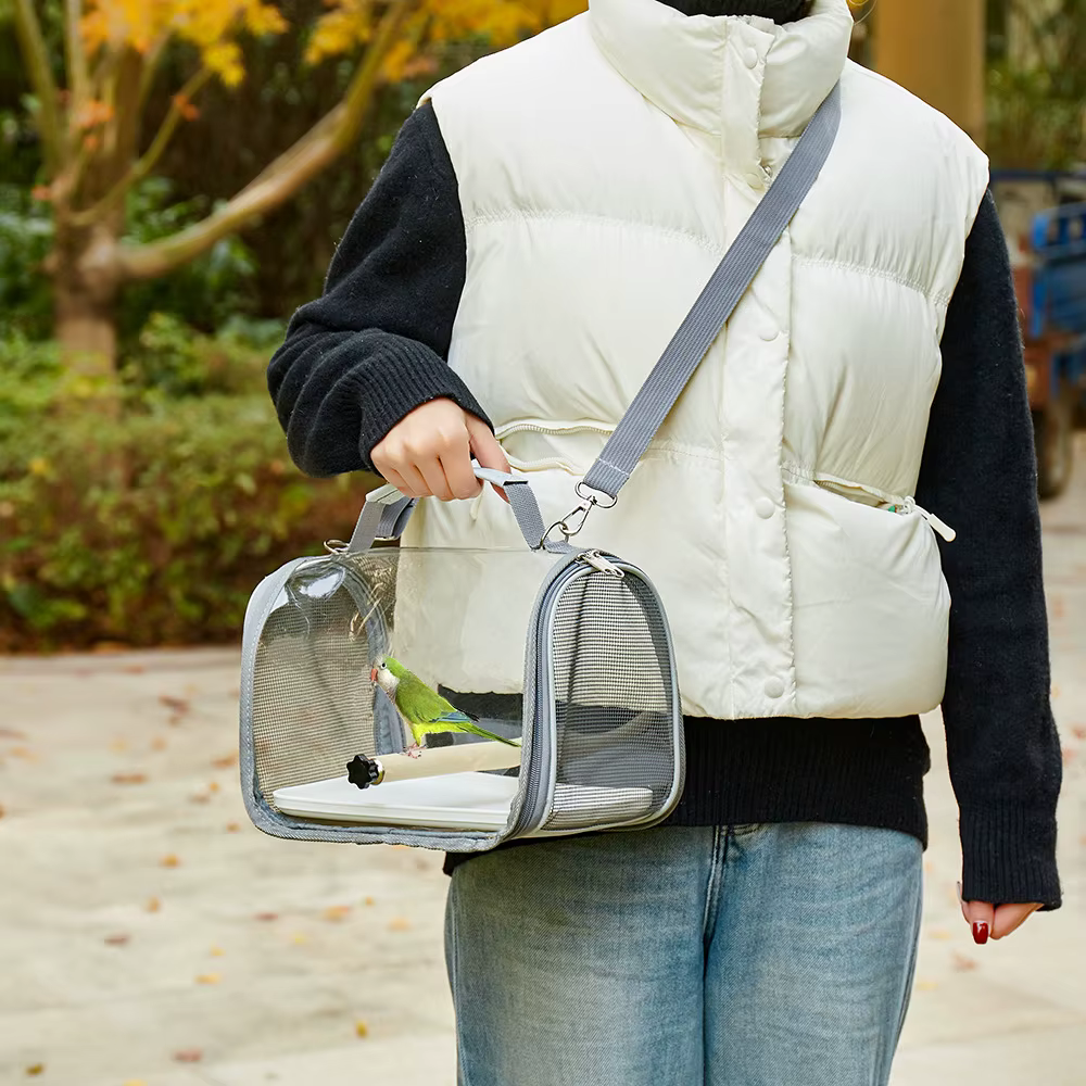 Bolsa de transporte transparente para pájaros y mascotas pequeñas - imagen 3