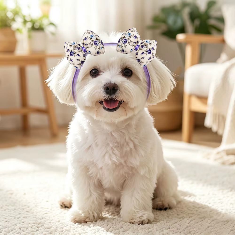 Lazo ajustable para perro con flores – Accesorio para cachorros - imagen 5