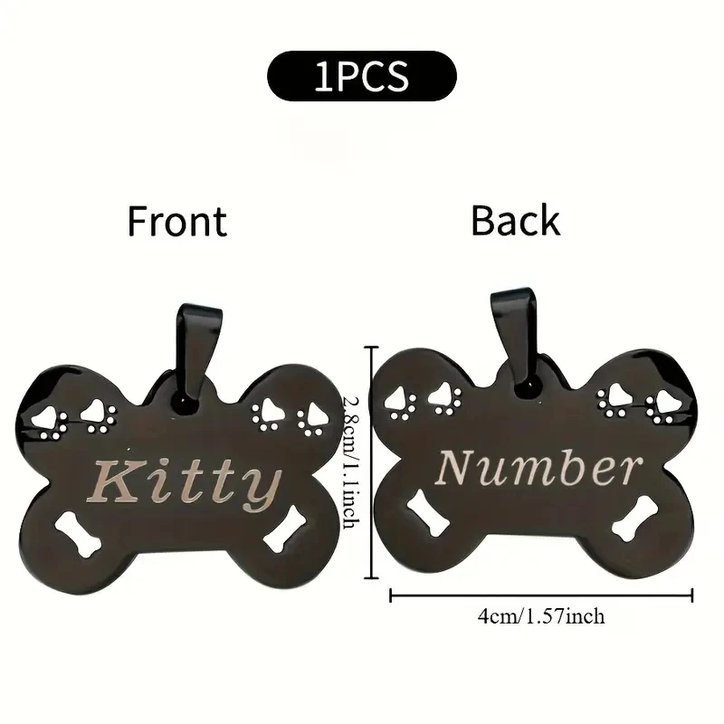 Placa identificación personalizada con huella para perro y gato