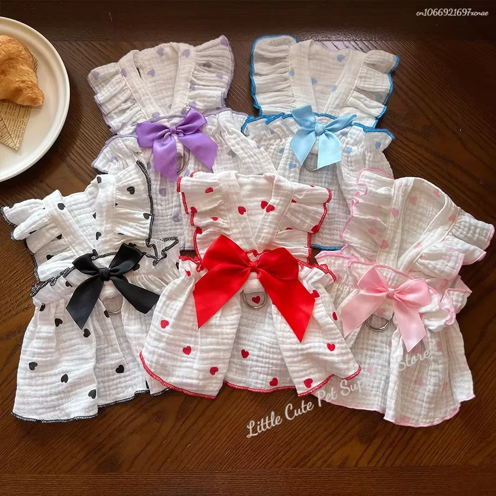 Vestido primavera-verano para perros Pomeranian y cachorros – Conjunto ligero de paseo - imagen 2