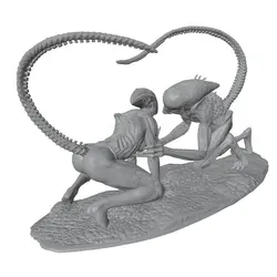 Figura coleccionable gris impresa en 3D estilo anime, sin pintar