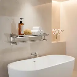 Organizador de Baño en Acero Inoxidable – Estante para Toallas