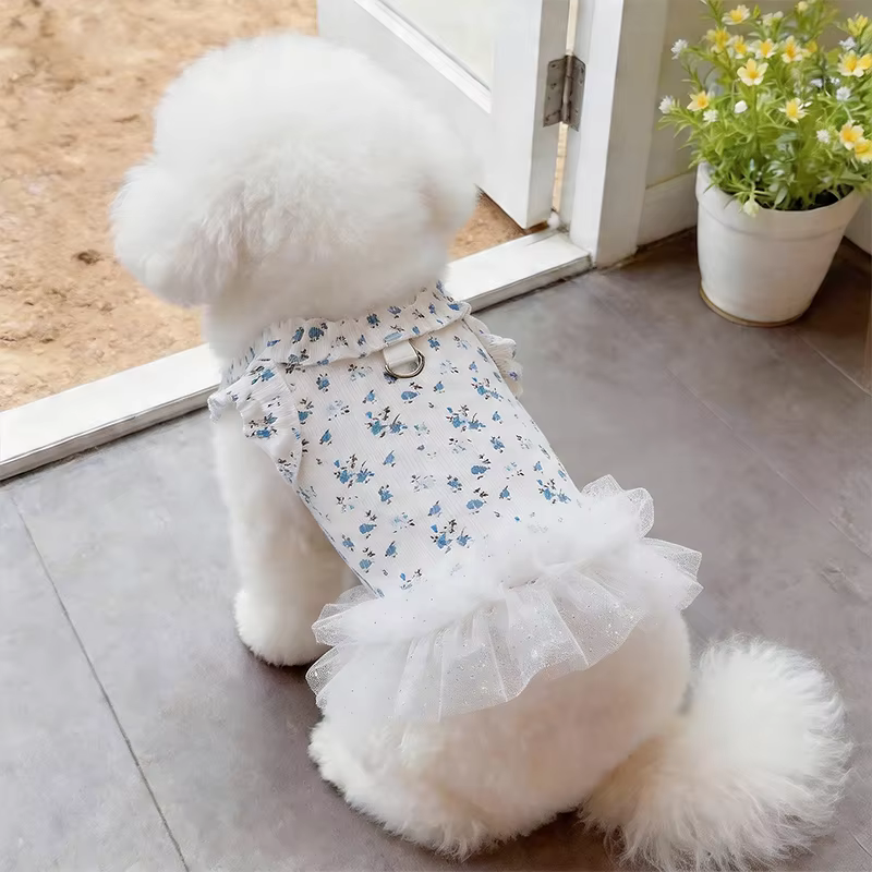 Vestido de verano con volantes para gatos y perros – Bulldog Francés - imagen 5
