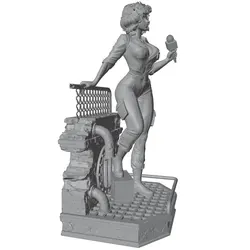 Kit resina 1/24 figura chica 75mm GK gris sin pintar