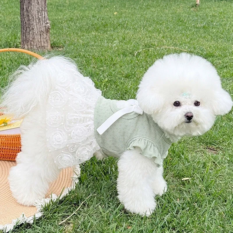 Vestido de verano con lazos y flores para perros: Chihuahua y Pomerania - imagen 5